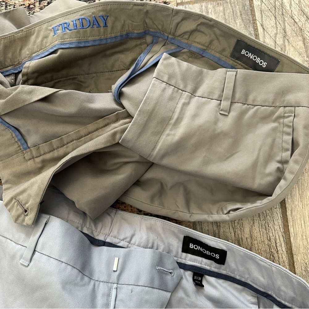 Mens Bonobos Pants BUNDLE Khaki Navy Grey sz 31/30 - Picture 5 of 7
